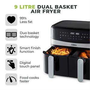 Tower Vortx 9 Litre Dual Basket Air Fryer